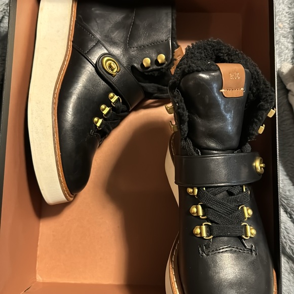 Coach booties urban hiker SGBK black new in box 5.5 B retails $295 - Picture 2 of 3